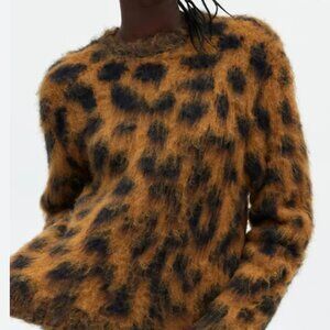 OBEY Dottie Leopard Crew Neck Sweater